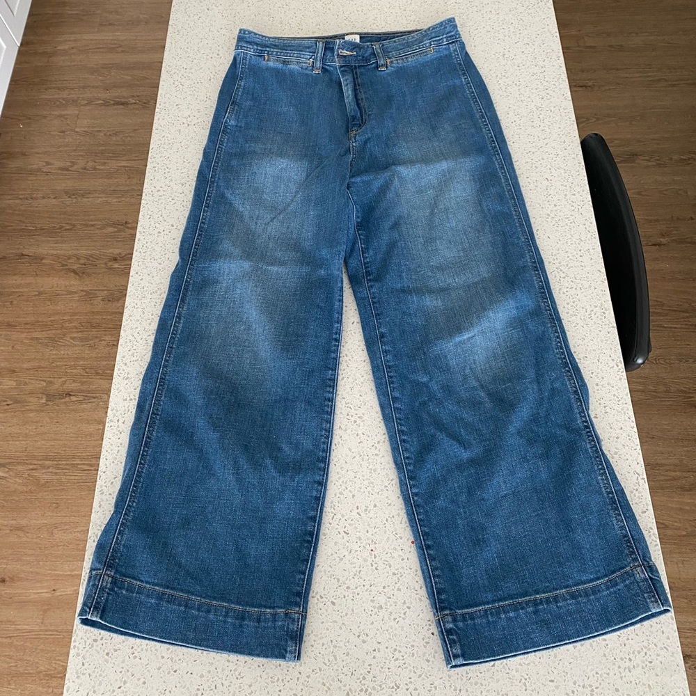 gap denim high rise wide leg crop jeans